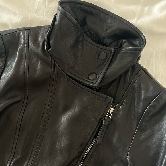Aritzia Mackage Kenya Real Leather Moto Jacket Black - Picture 3 of 7